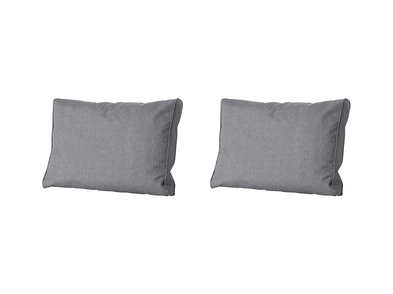 Coussin de dossier Oxford gris - Environ 40 x 60 cm - Lot de 2