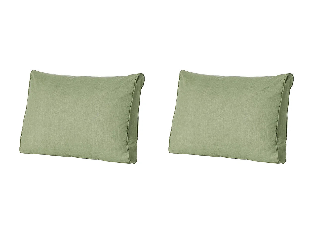 Coussin de dossier Lounge Basic vert - Environ 40 x 60 cm - Lot de 2