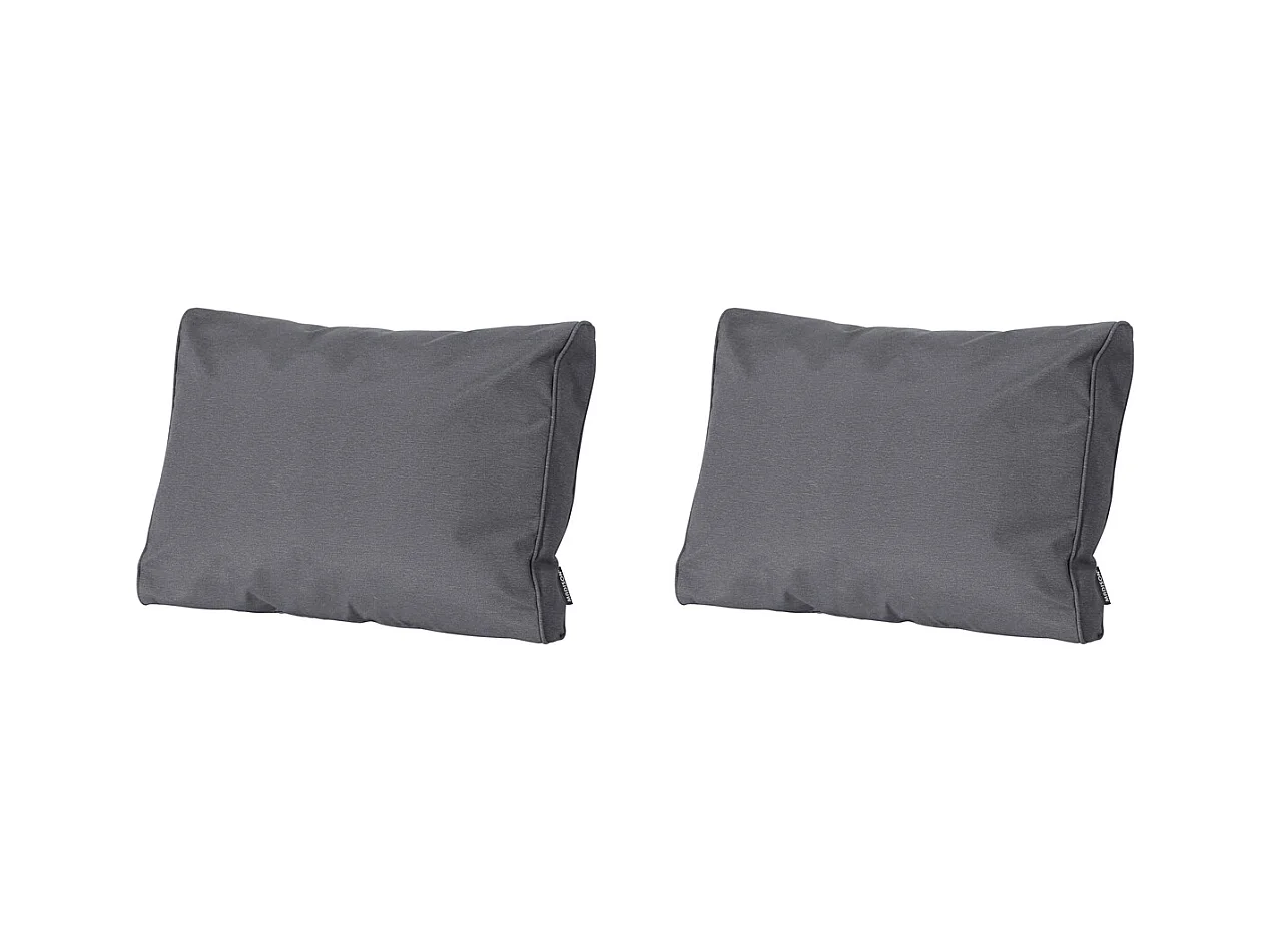 Coussin de dossier Panama gris - Environ 40 x 60 cm - Lot de 2