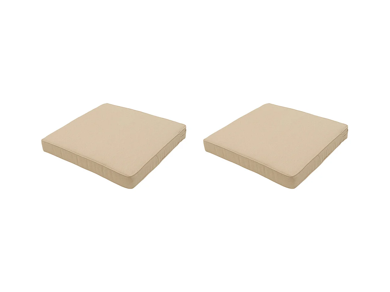 Coussin d'assise Lounge Profi-Line en toile beige eco+ - Dimensions approximatives : 60 x 60 cm - Lot de 2