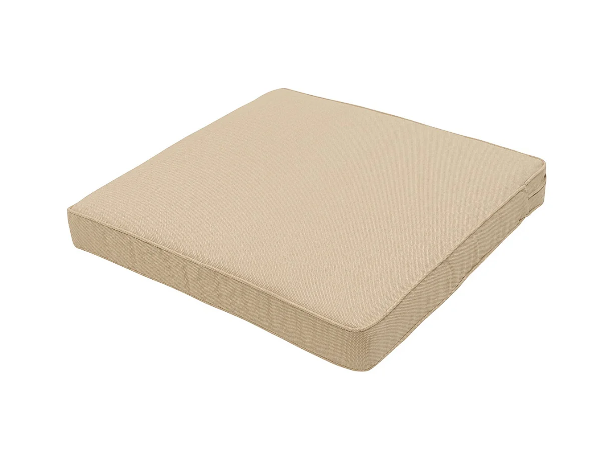 Coussin d'assise Lounge Profi-Line en toile beige eco+ - Dimensions approximatives : 60 x 60 cm - Lot de 2