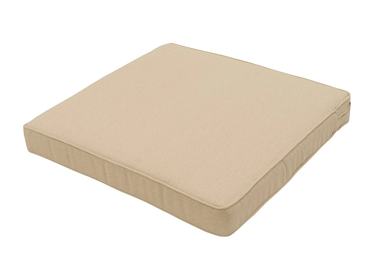 Coussin d'assise Lounge Profi-Line en toile beige eco+ - Dimensions approximatives : 60 x 60 cm - Lot de 2