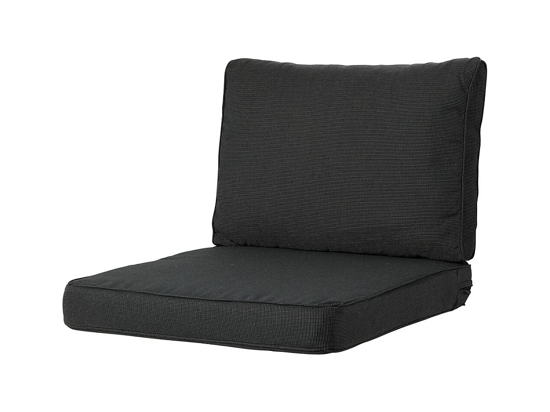 Coussin de dossier Lounge Rib noir - Environ 40 x 60 cm - Lot de 2