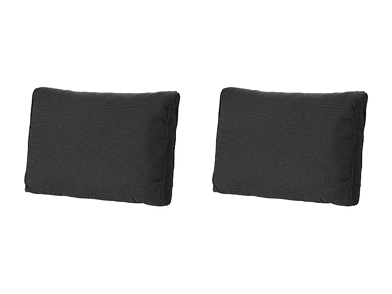 Coussin de dossier Lounge Rib noir - Environ 40 x 60 cm - Lot de 2
