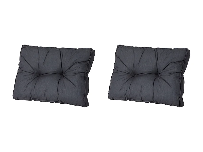 Coussin de dossier Florance Basic noir - Environ 43 x 73 cm - Lot de 2