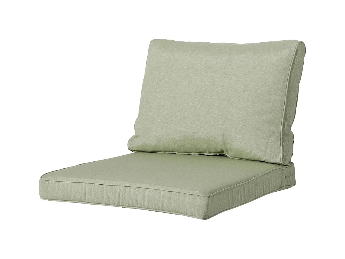 Coussin de dossier Panama sauge - Environ 40 x 60 cm - Lot de 2