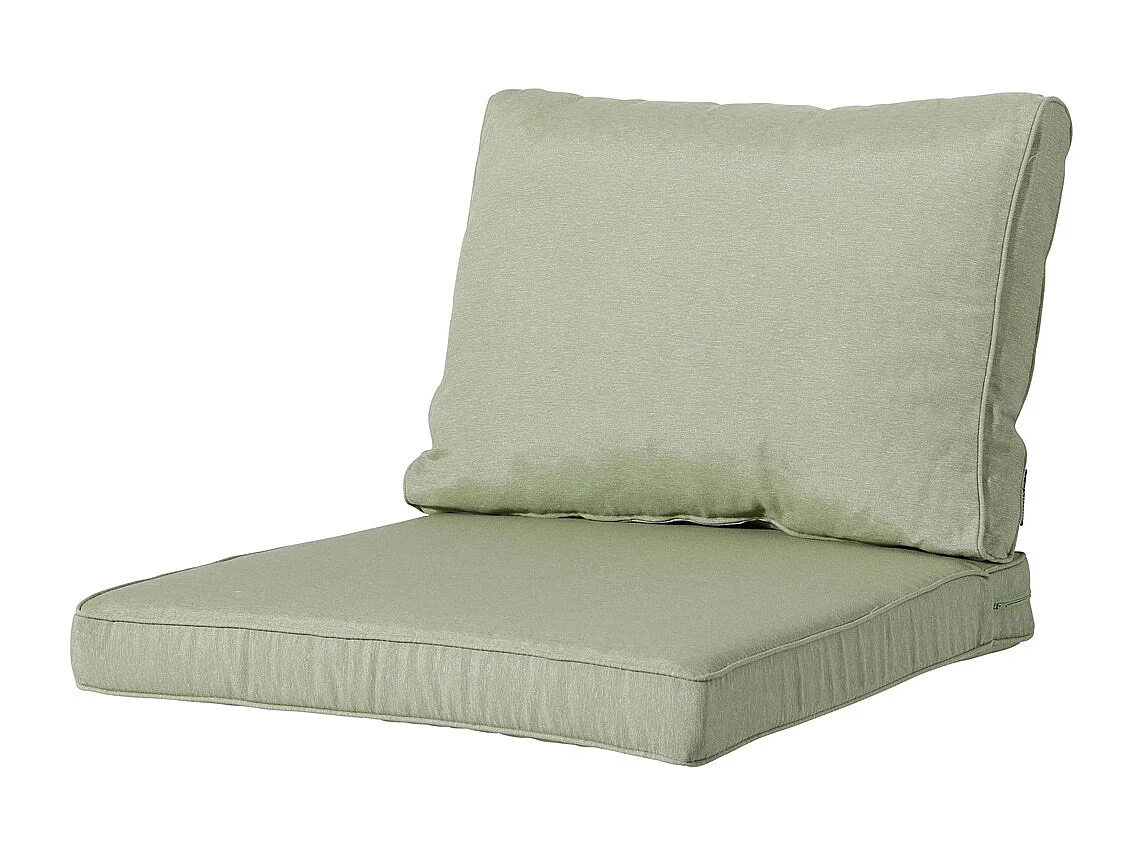 Coussin de dossier Panama sauge - Environ 40 x 60 cm - Lot de 2