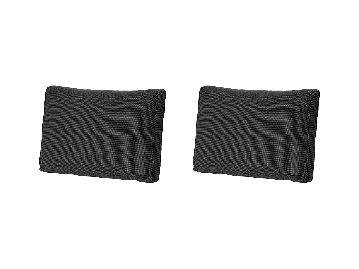 Coussin de dossier Lounge Rib noir - Environ 43 x 73 cm - Lot de 2