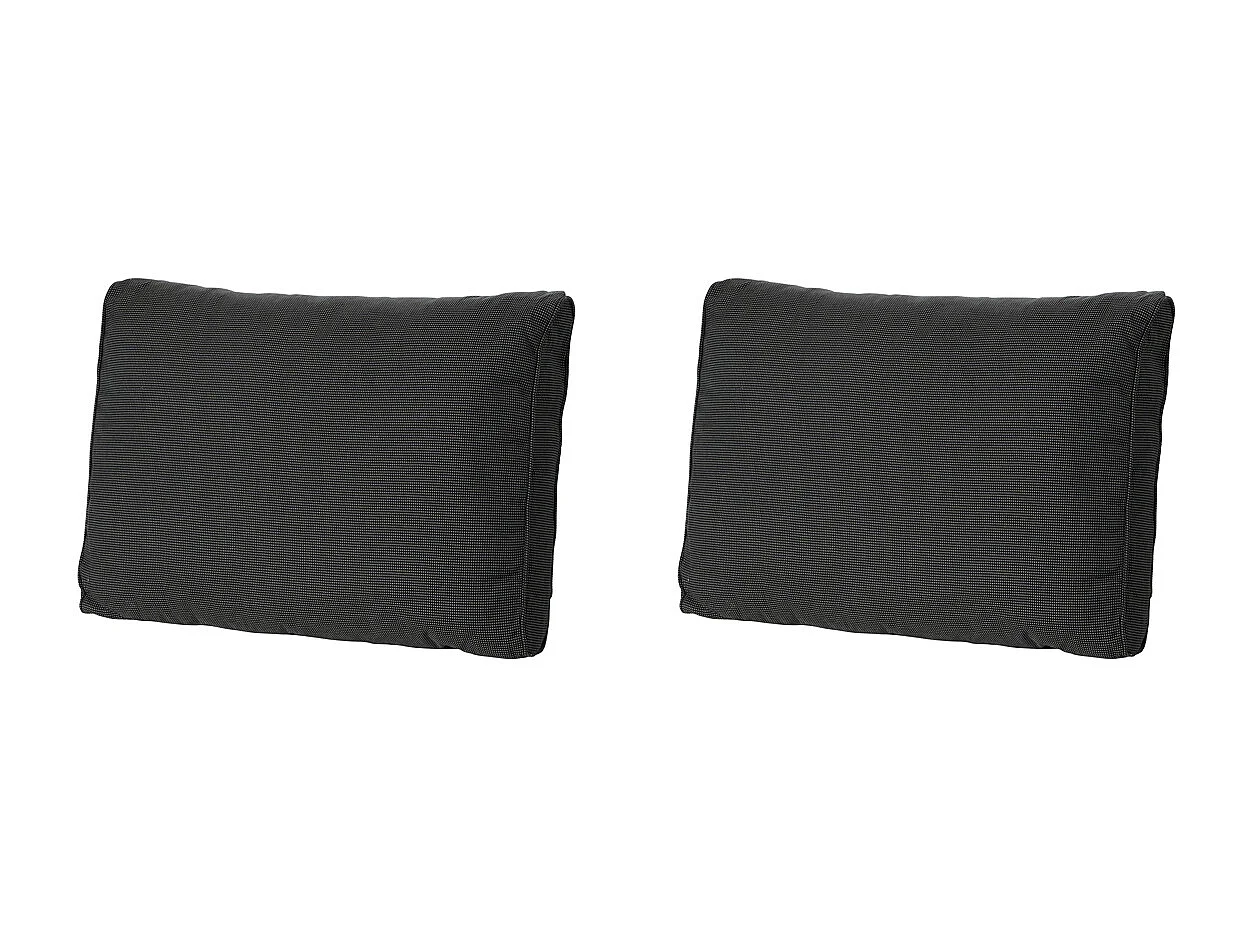 Coussin de dossier Lounge Rib noir - Environ 43 x 73 cm - Lot de 2