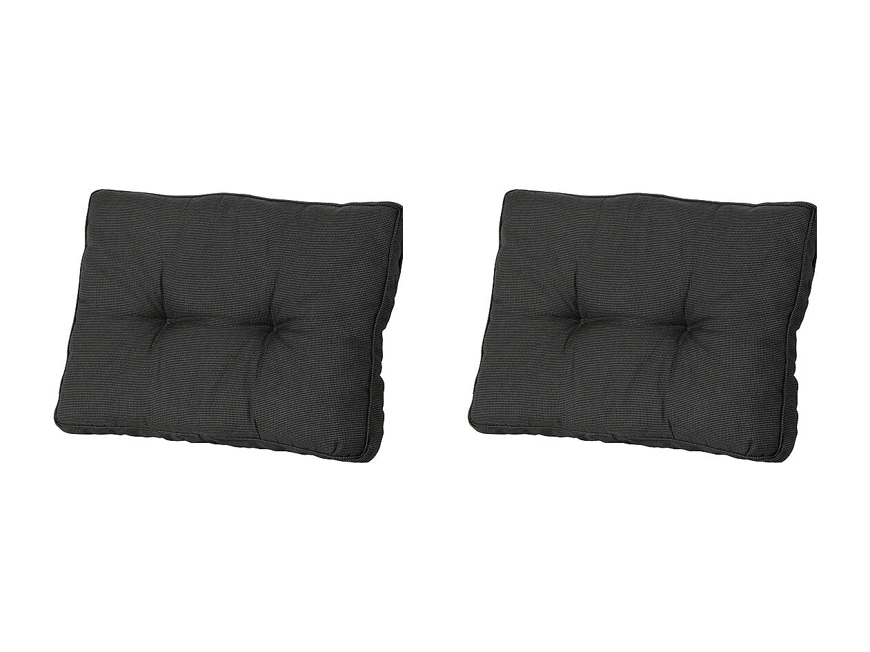 Coussin de dossier Florance côtelé noir - Environ 43 x 73 cm - Lot de 2