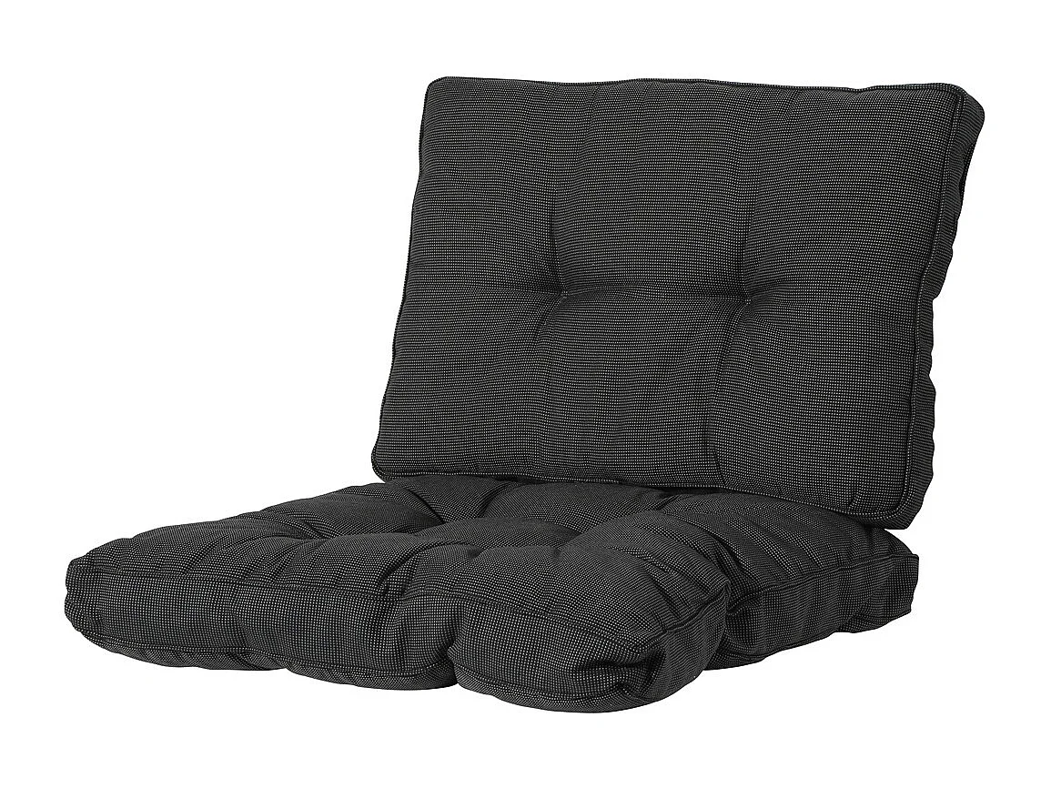 Coussin de dossier Florance côtelé noir - Environ 43 x 73 cm - Lot de 2