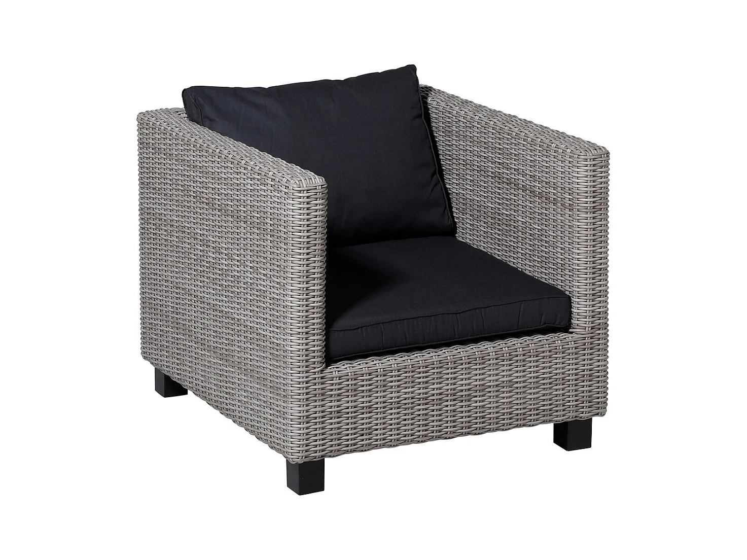 Coussin de siège Lounge Basic noir - Environ 73 x 73 cm - Lot de 2