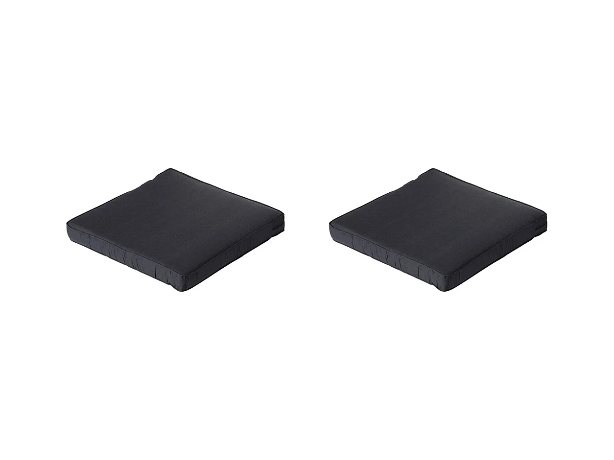 Coussin de siège Lounge Basic noir - Environ 73 x 73 cm - Lot de 2
