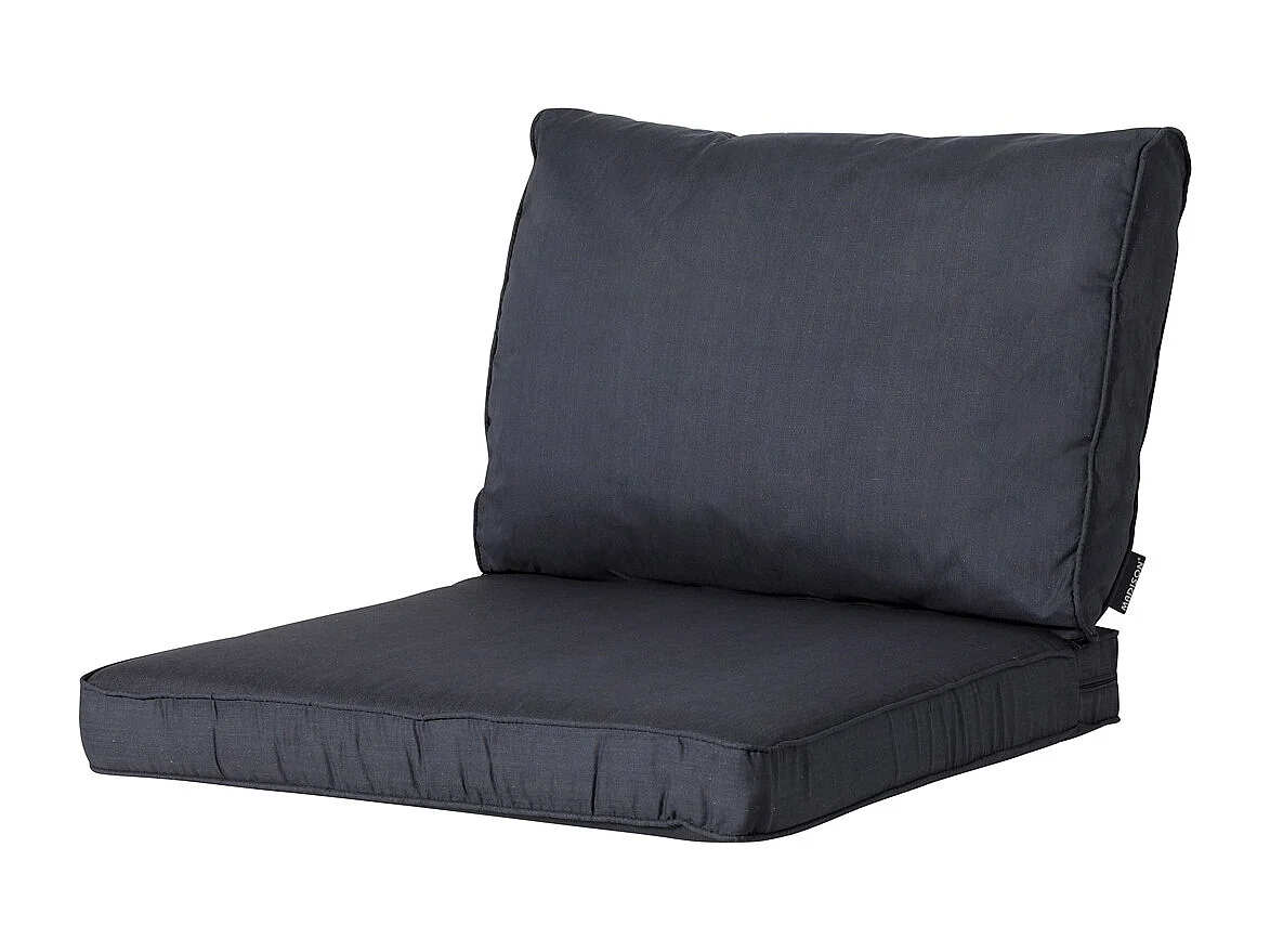 Coussin de siège Lounge Basic noir - Environ 73 x 73 cm - Lot de 2