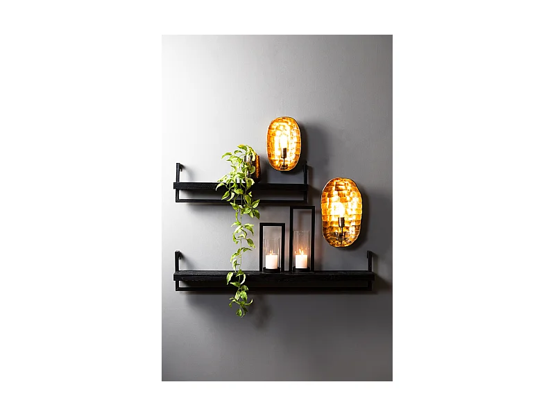 Étagère murale MADDISON - 100x15x24cm - Noir