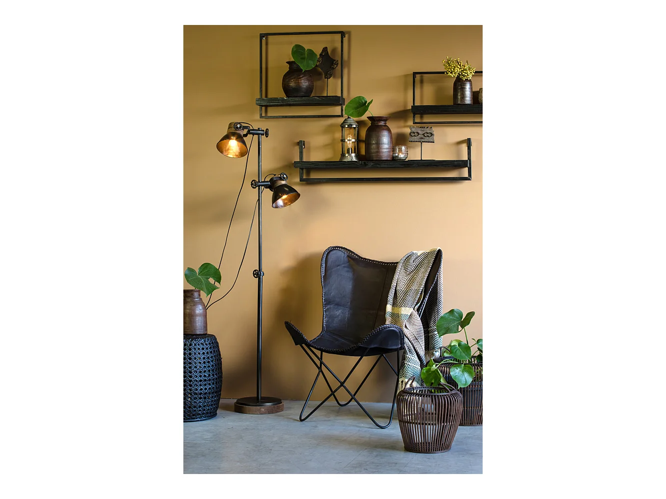 Étagère murale MADDISON - 100x15x24cm - Noir