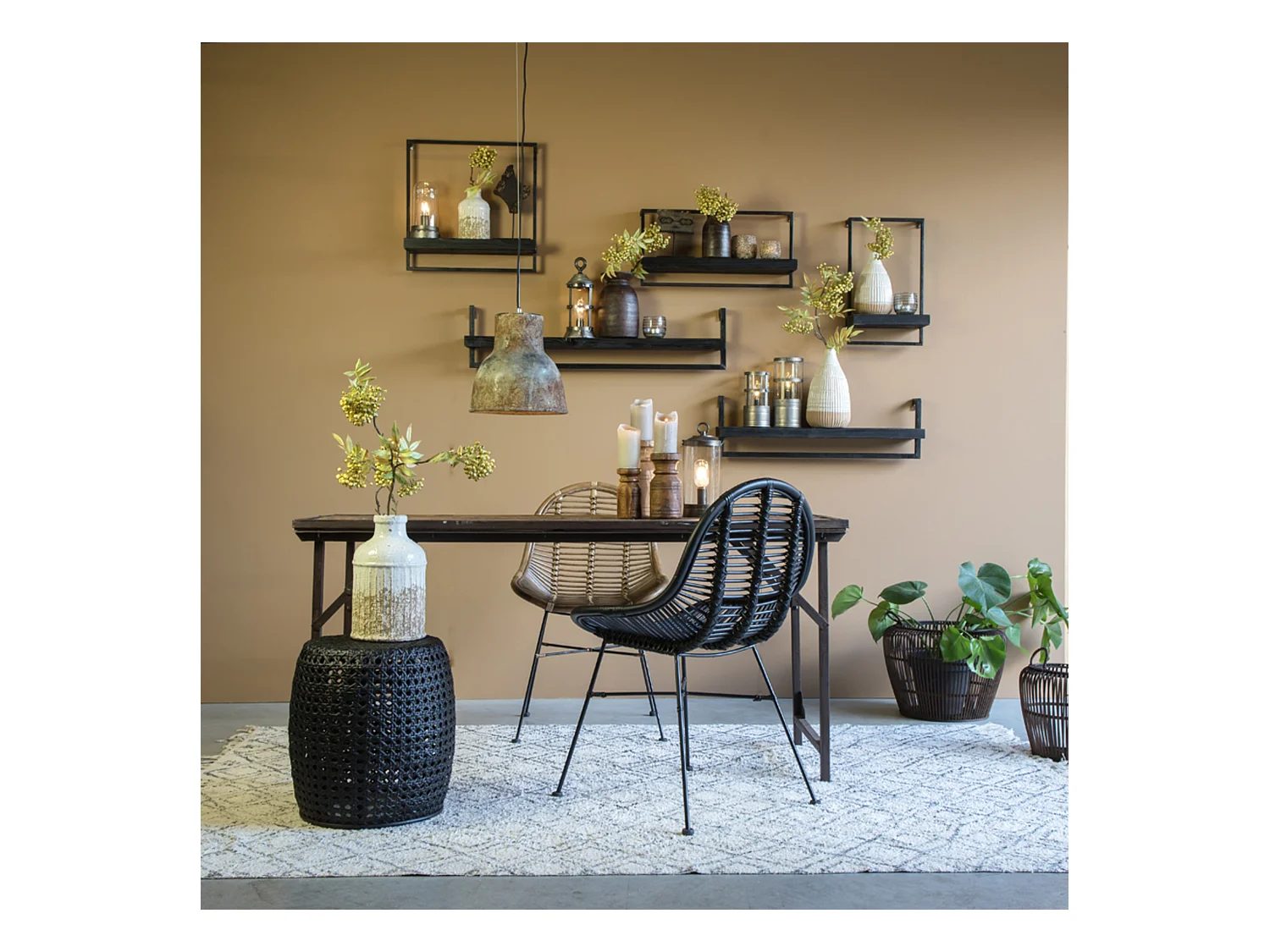 Étagère murale MADDISON - 100x15x24cm - Noir