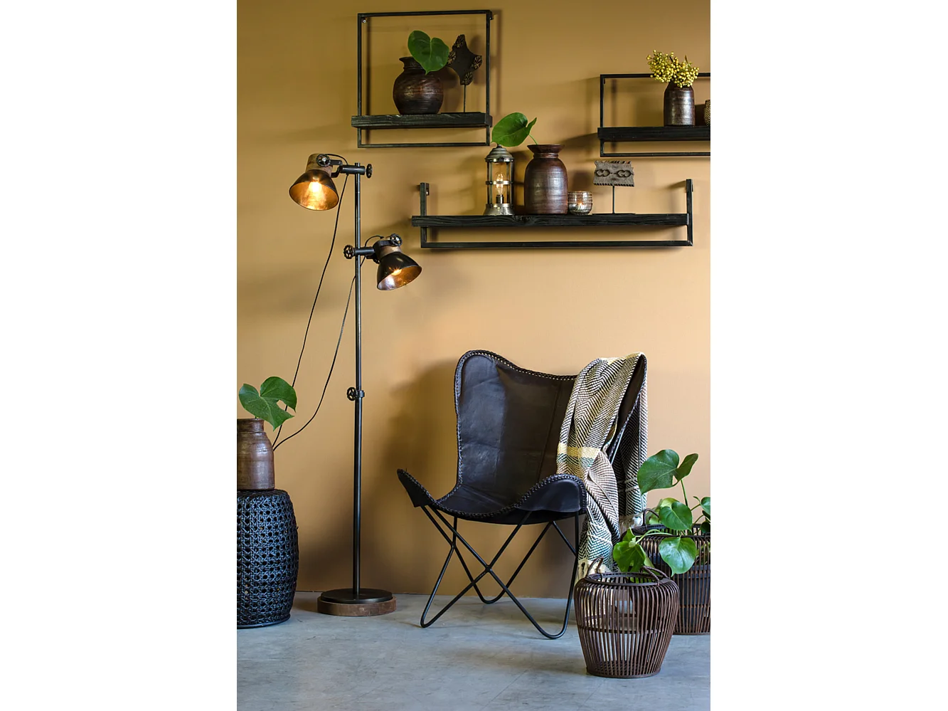 Étagère murale MADDISON - 100x15x24cm - Noir