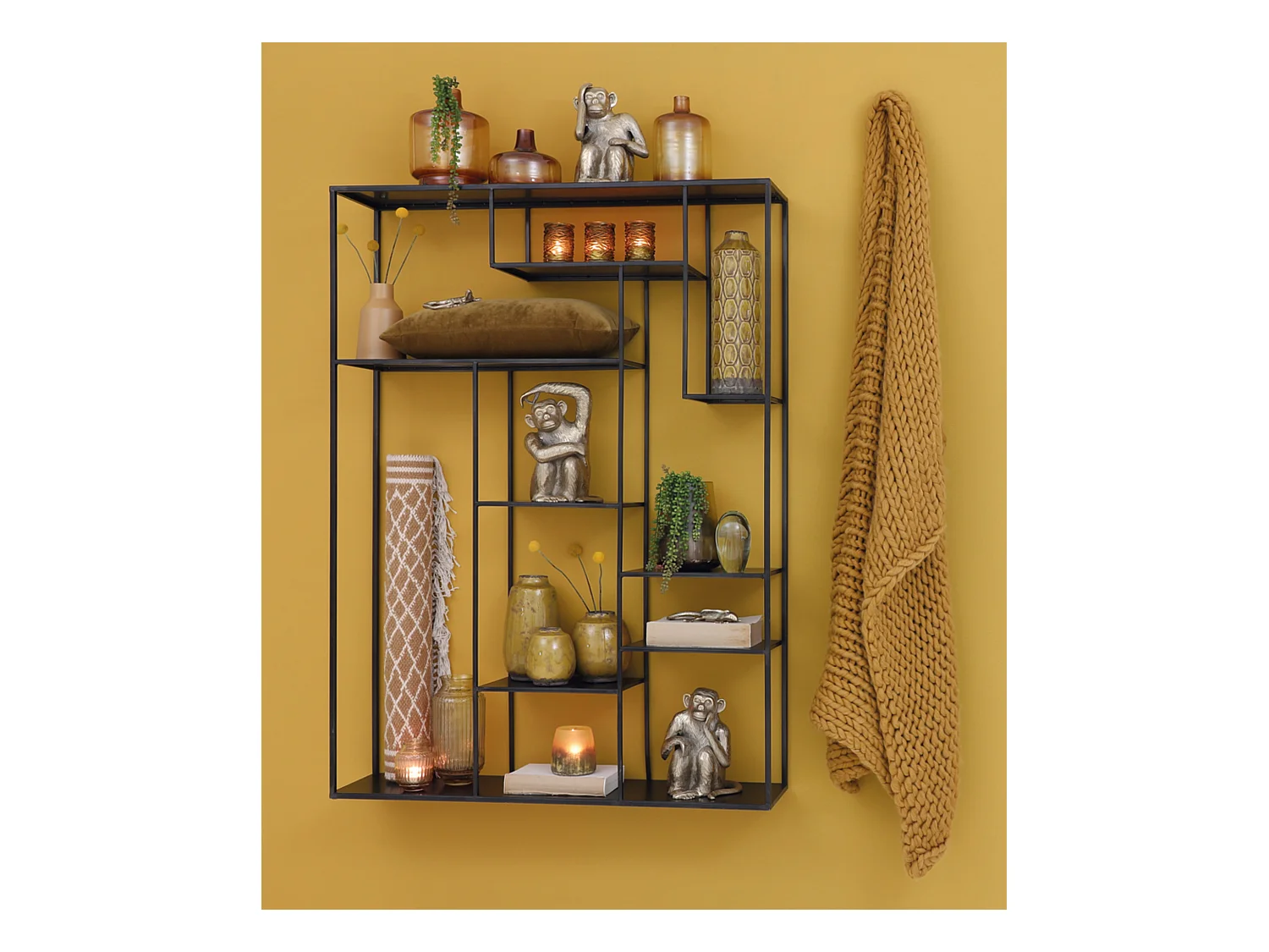 Wandrek TALARA - 110x25.5x150cm - Zwart