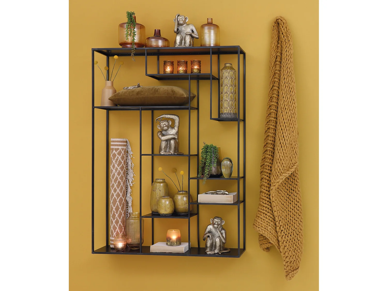 Étagère murale TALARA - 110x25,5x150cm - Noir