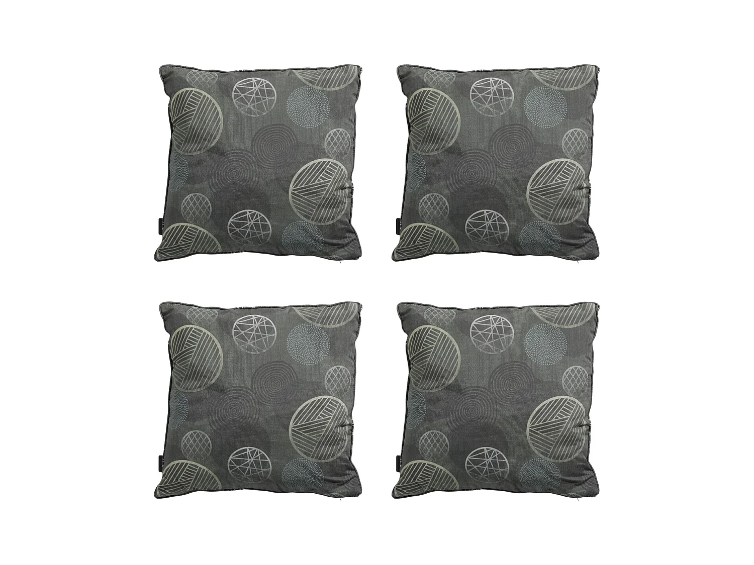 Coussin décoratif Cercle vert - Env. 50x50 cm - Lot de 4