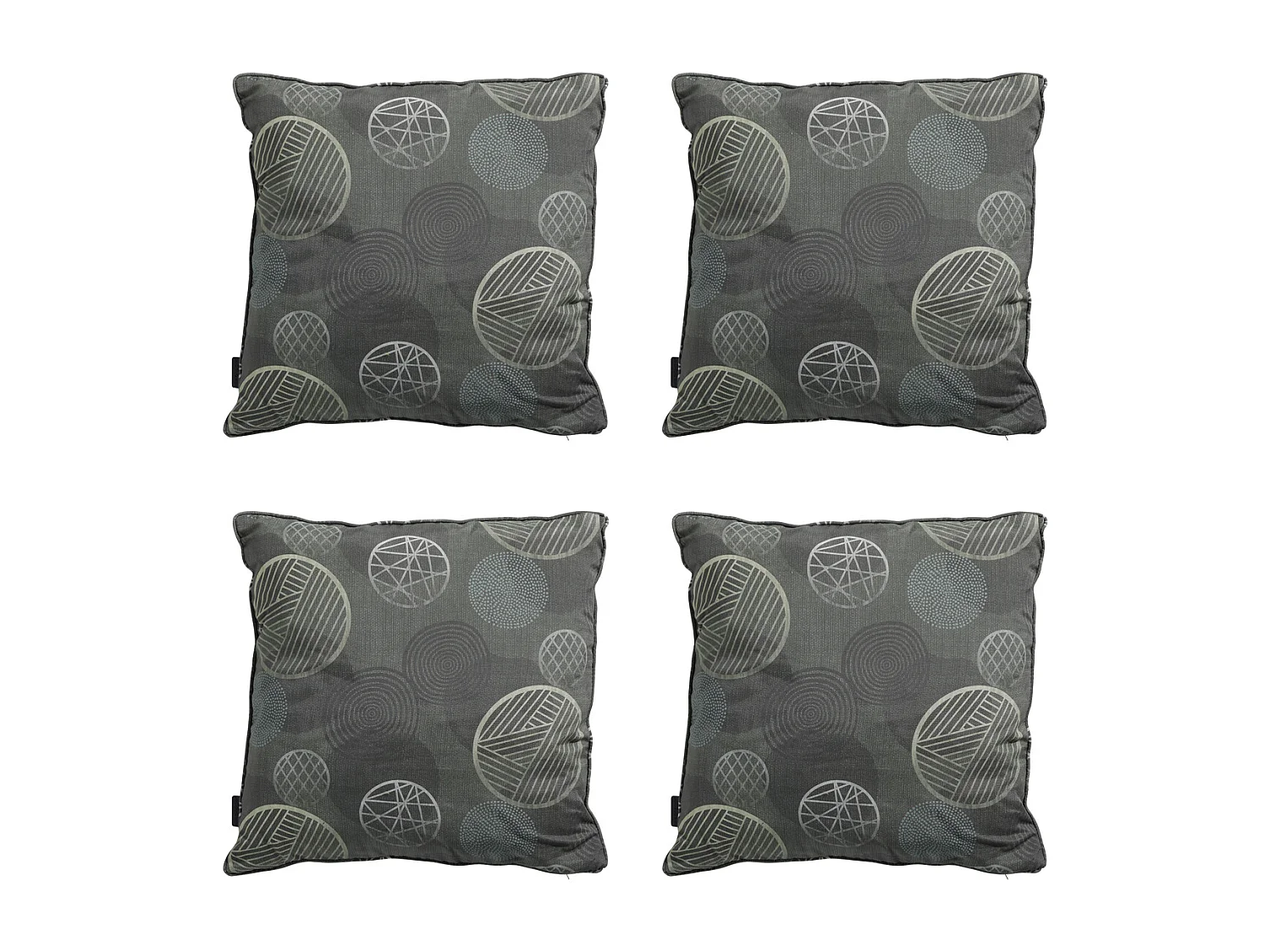 Cojín decorativo Círculo verde - Aprox. 50x50 cm - Juego de 4
