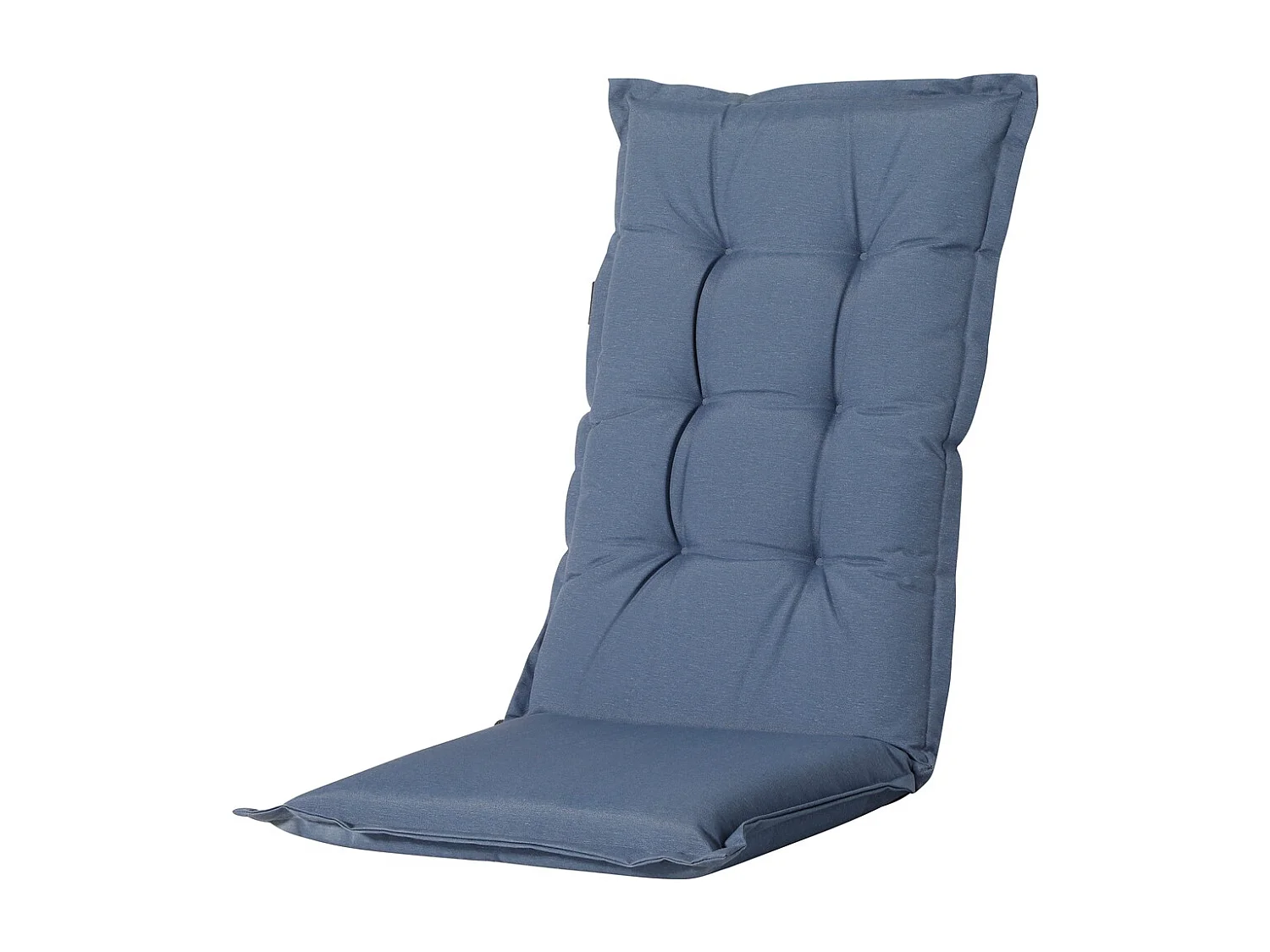 Coussin de chaise de jardin dossier haut Panama bleu saphir - Environ 123 x 50 cm - Lot de 4