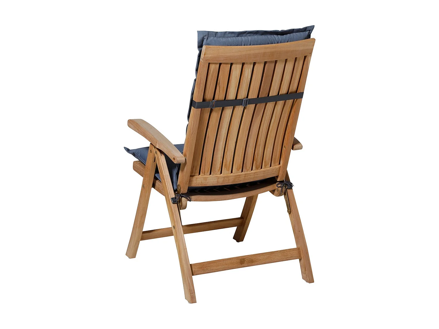 Coussin de chaise de jardin dossier haut Panama bleu saphir - Environ 123 x 50 cm - Lot de 4