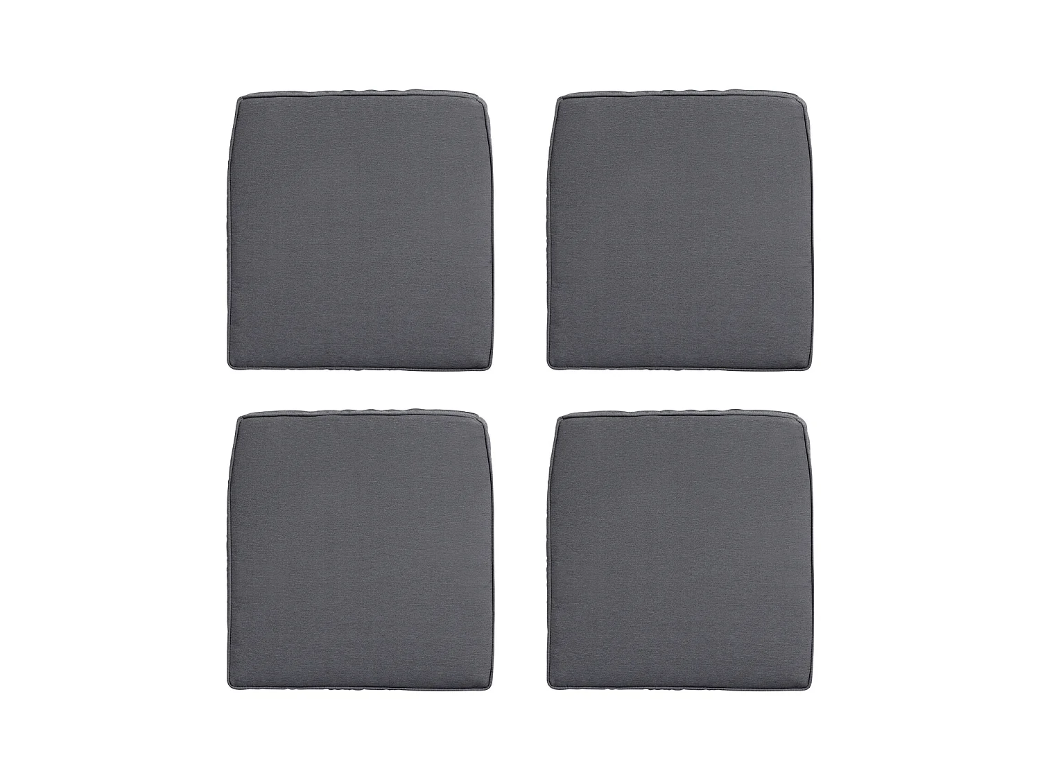 Coussin d'assise en osier Panama gris - Environ 48 x 48 cm - Lot de 4