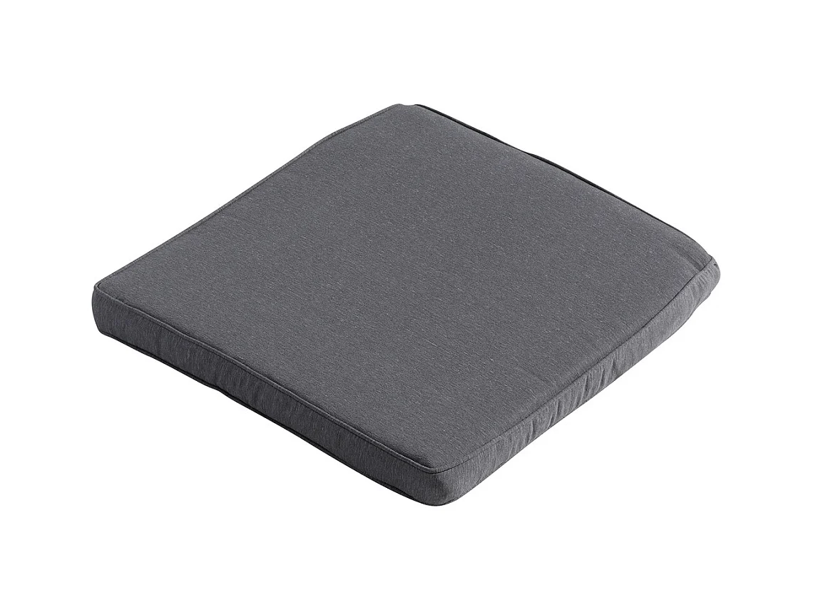 Coussin d'assise en osier Panama gris - Environ 48 x 48 cm - Lot de 4