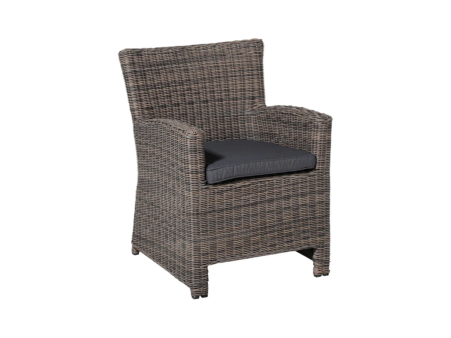 Coussin d'assise en osier Panama gris - Environ 48 x 48 cm - Lot de 4