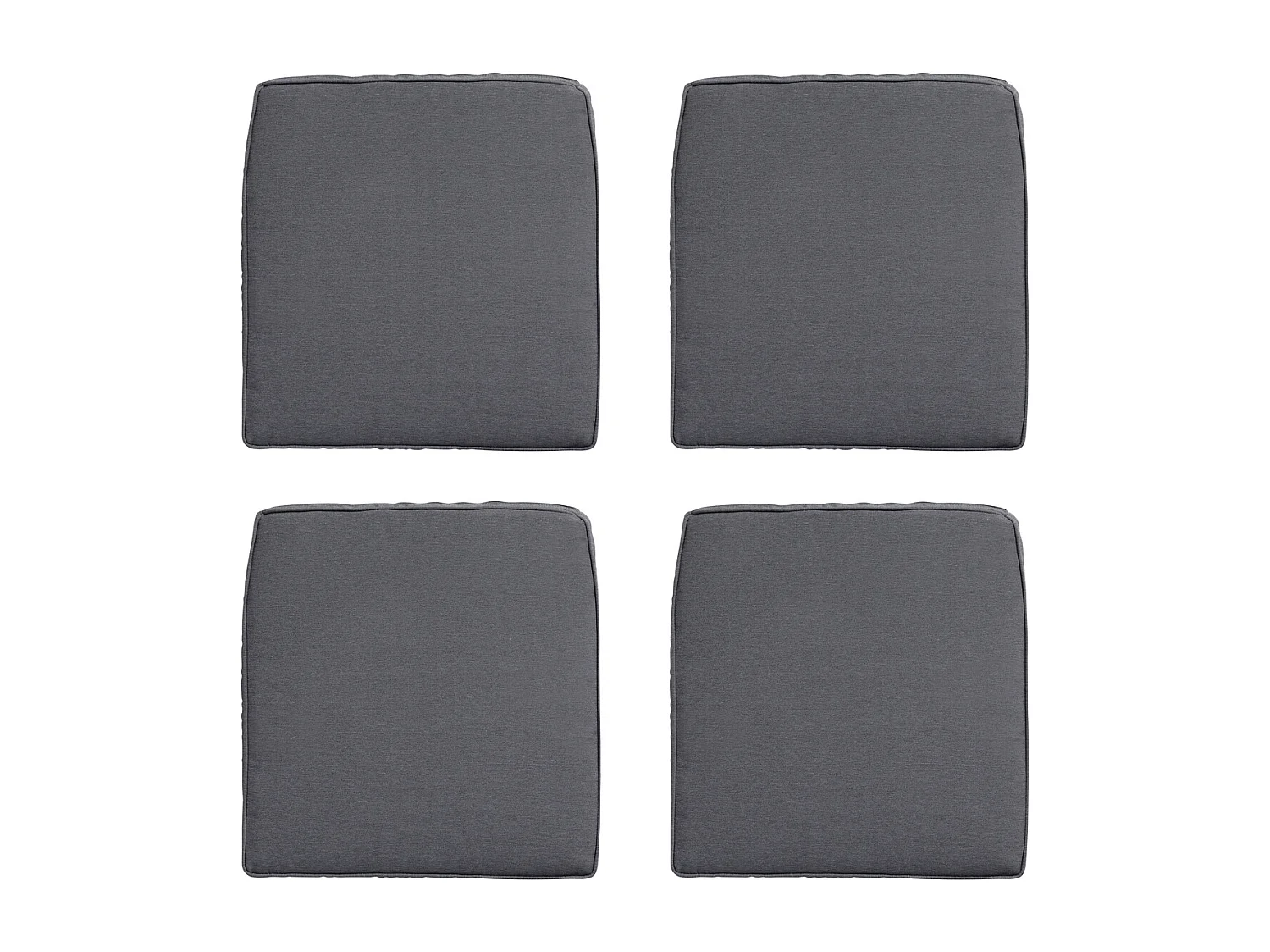 Coussin d'assise en osier Panama gris - Environ 48 x 48 cm - Lot de 4