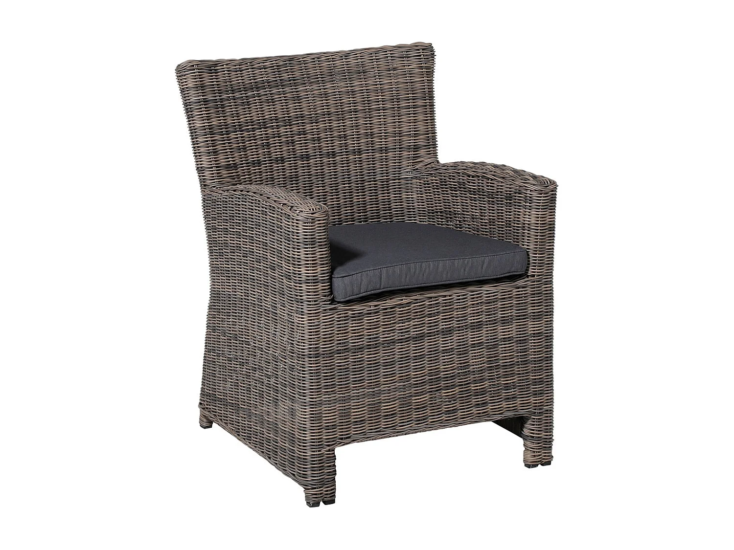 Coussin d'assise en osier Panama gris - Environ 48 x 48 cm - Lot de 4