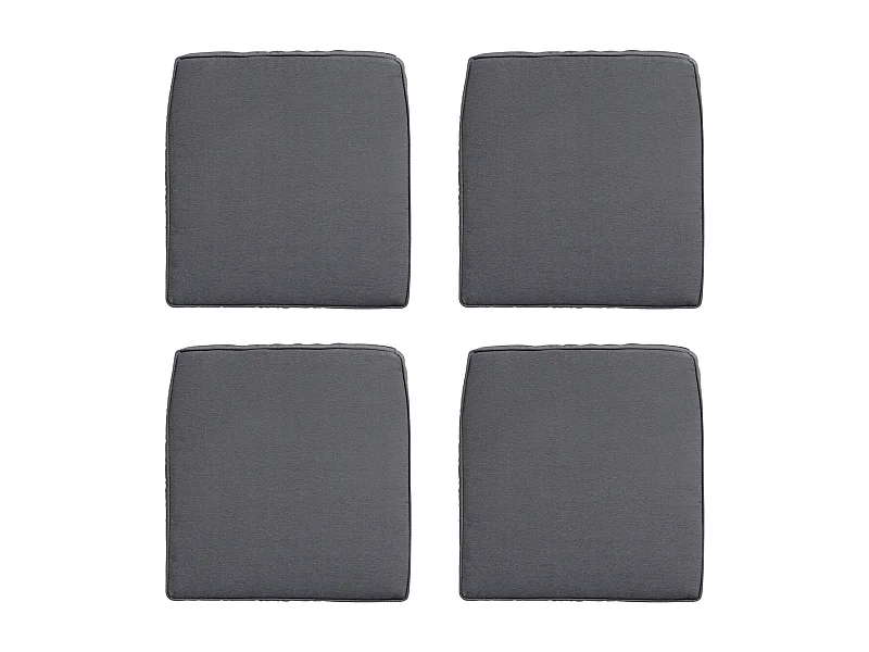 Coussin d'assise en osier Panama gris - Environ 48 x 48 cm - Lot de 4