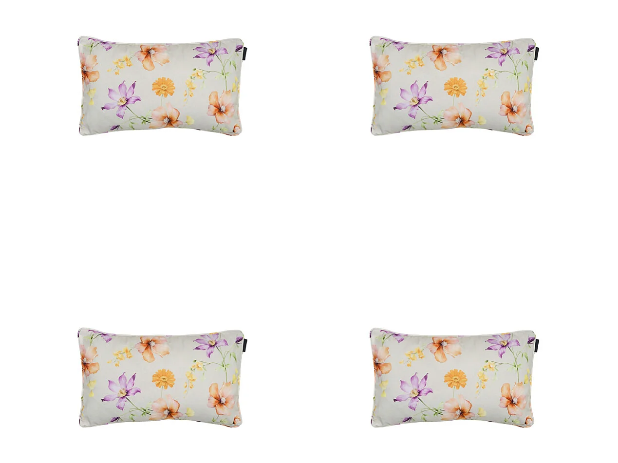 Coussin décoratif Florina violet - Env. 30x50 cm - Lot de 4