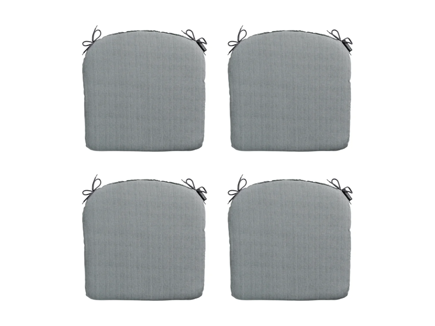 Coussin d'assise Basic gris - Environ 46x48 cm - Lot de 4
