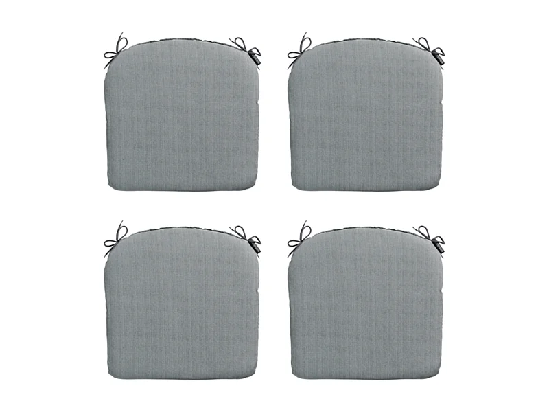 Coussin d'assise Basic gris - Environ 46x48 cm - Lot de 4