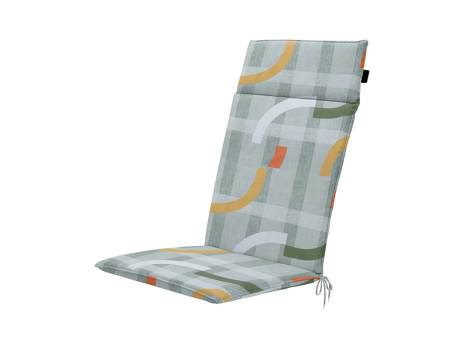 Coussin de chaise de jardin à dossier haut Tess orange - Environ 120 x 50 cm - Lot de 4