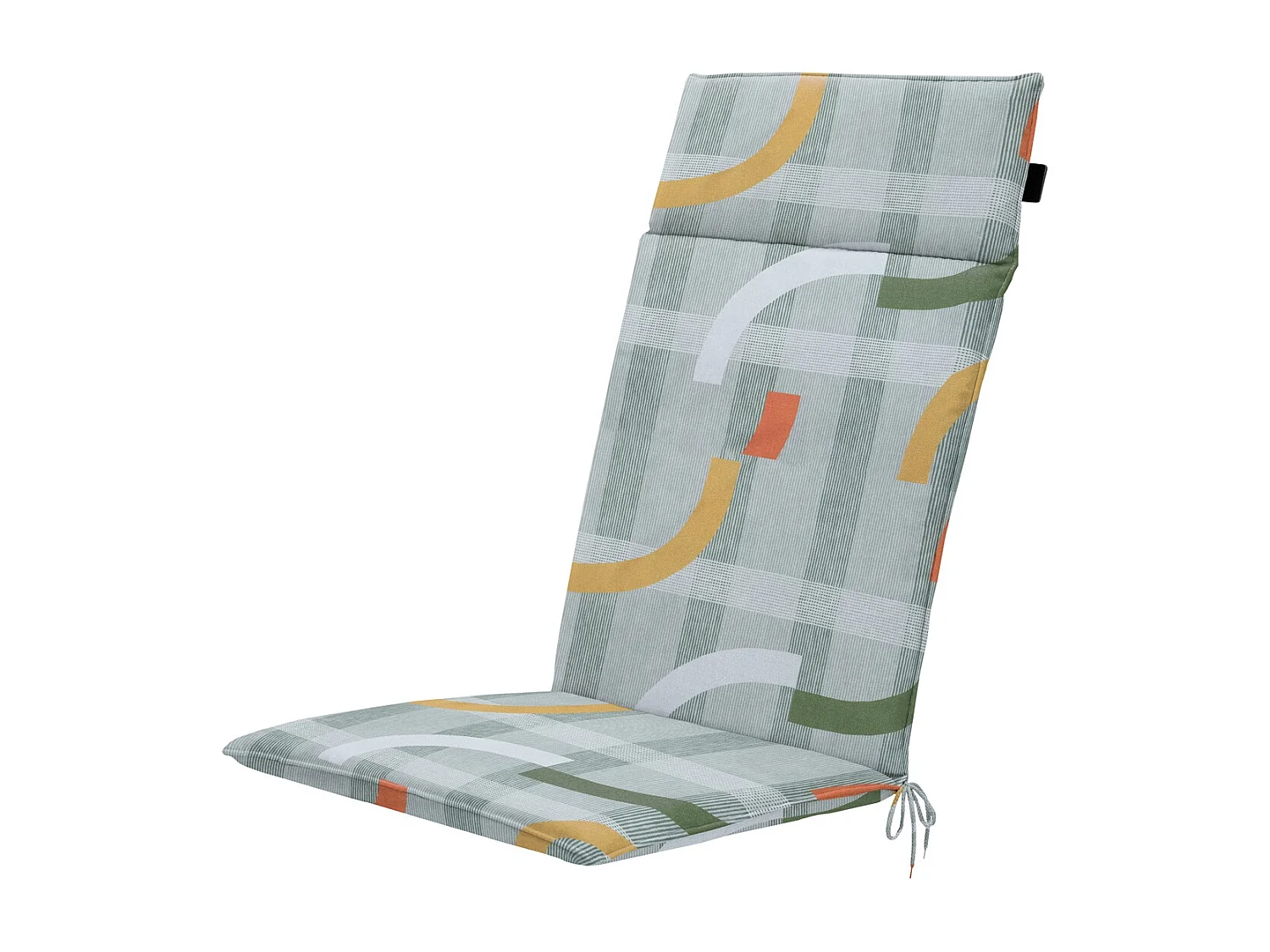 Coussin de chaise de jardin à dossier haut Tess orange - Environ 120 x 50 cm - Lot de 4