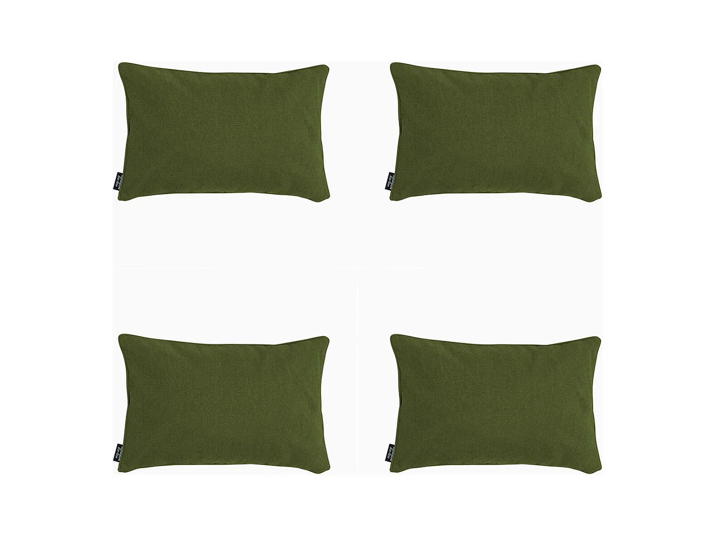 Coussin décoratif en toile éco+ vert mousse - Dimensions approximatives : 30 x 50 cm - Lot de 4