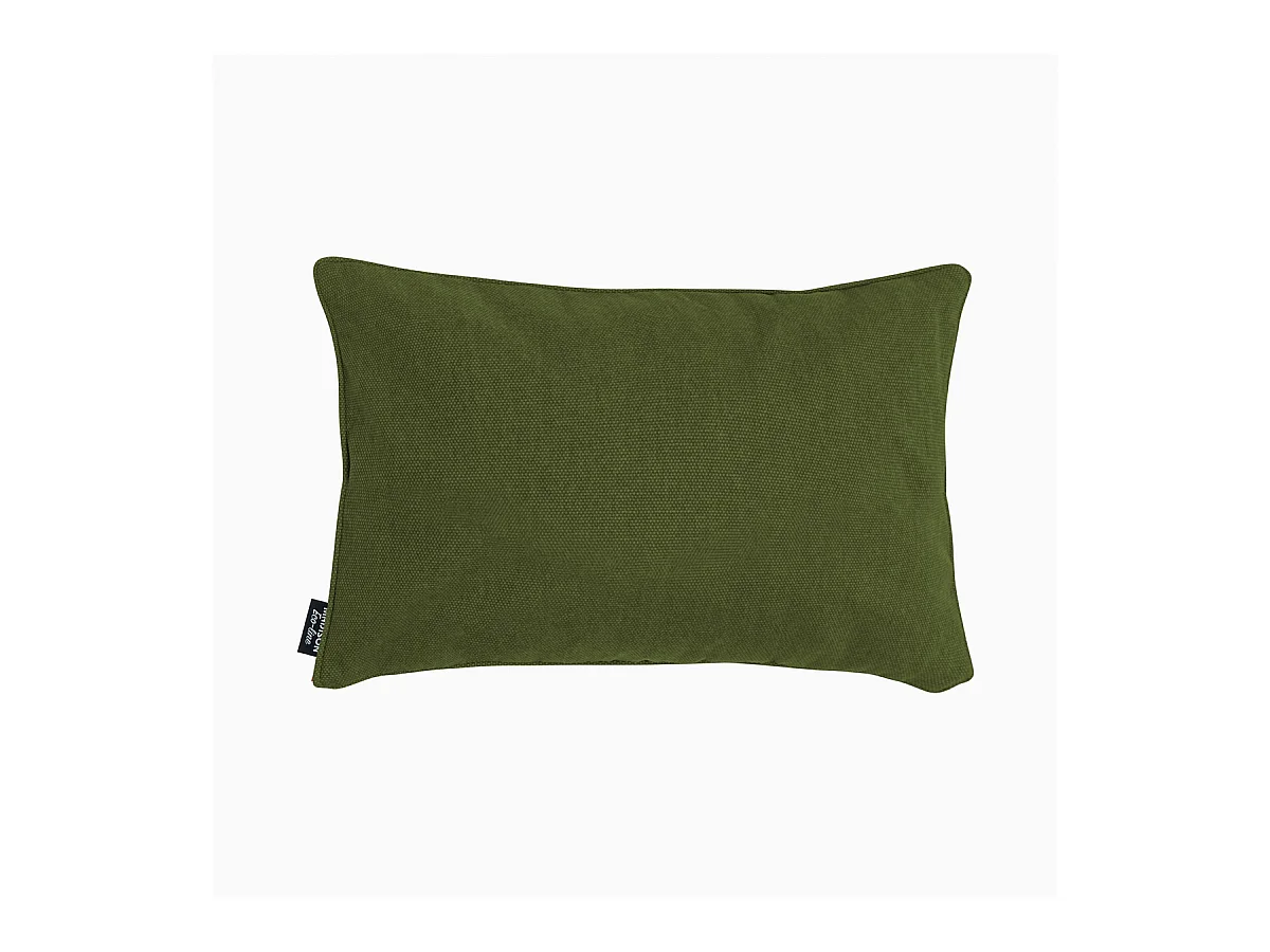 Coussin décoratif en toile éco+ vert mousse - Dimensions approximatives : 30 x 50 cm - Lot de 4