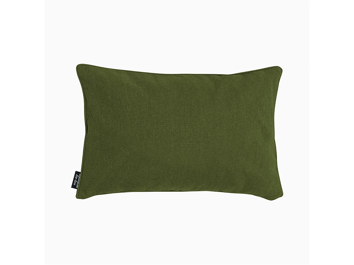 Coussin décoratif en toile éco+ vert mousse - Dimensions approximatives : 30 x 50 cm - Lot de 4
