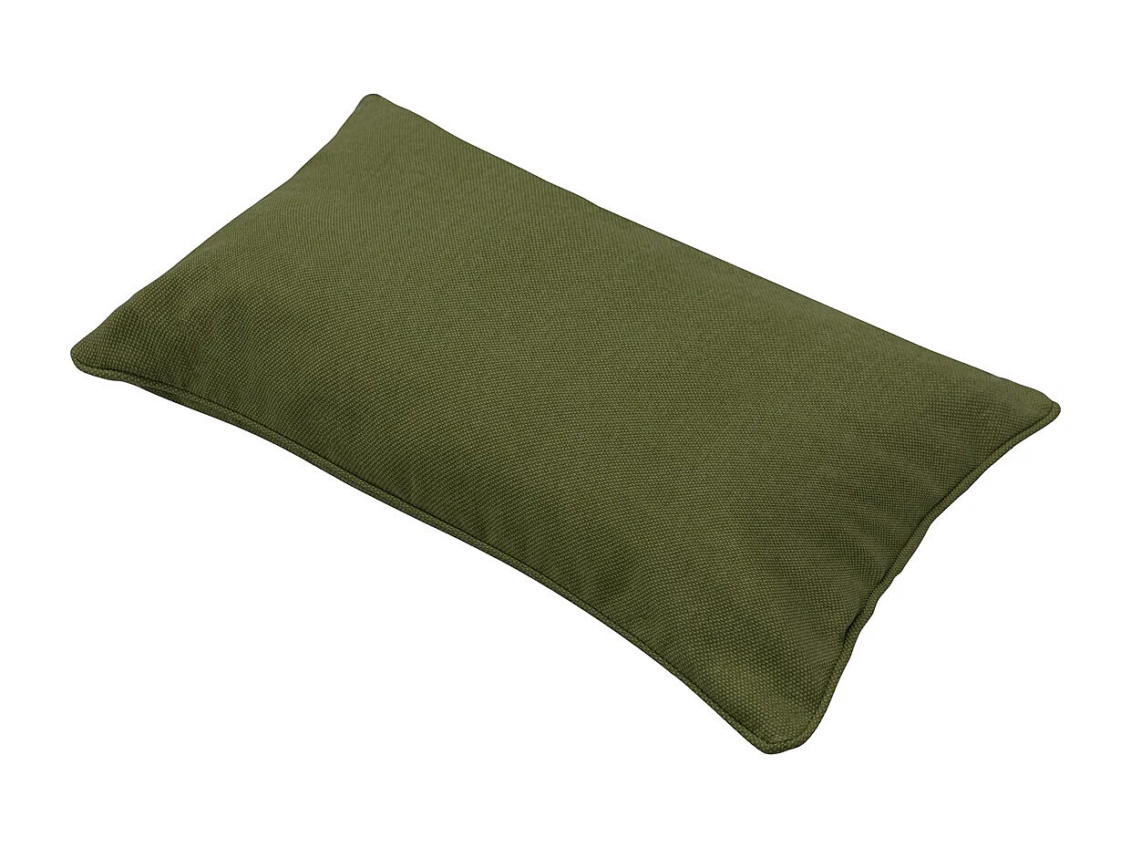 Coussin décoratif en toile éco+ vert mousse - Dimensions approximatives : 30 x 50 cm - Lot de 4