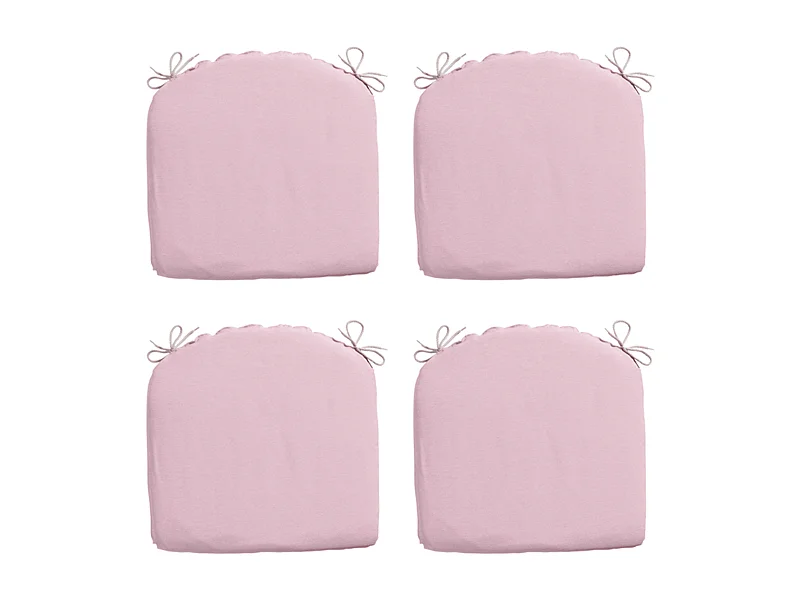 Coussin d'assise Panama rose tendre - Env. 46x48 cm - Lot de 4