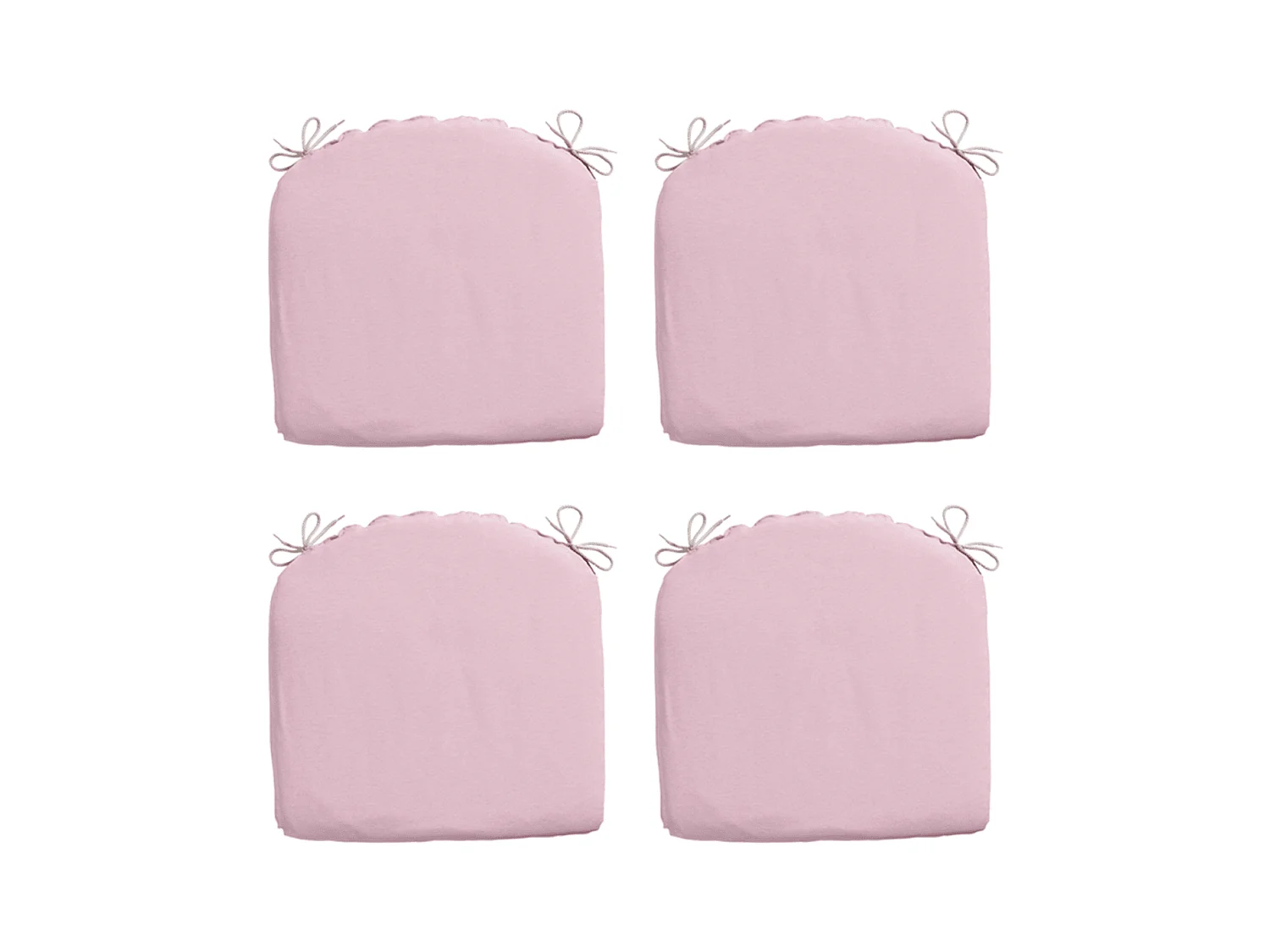 Coussin d'assise Panama rose tendre - Env. 46x48 cm - Lot de 4