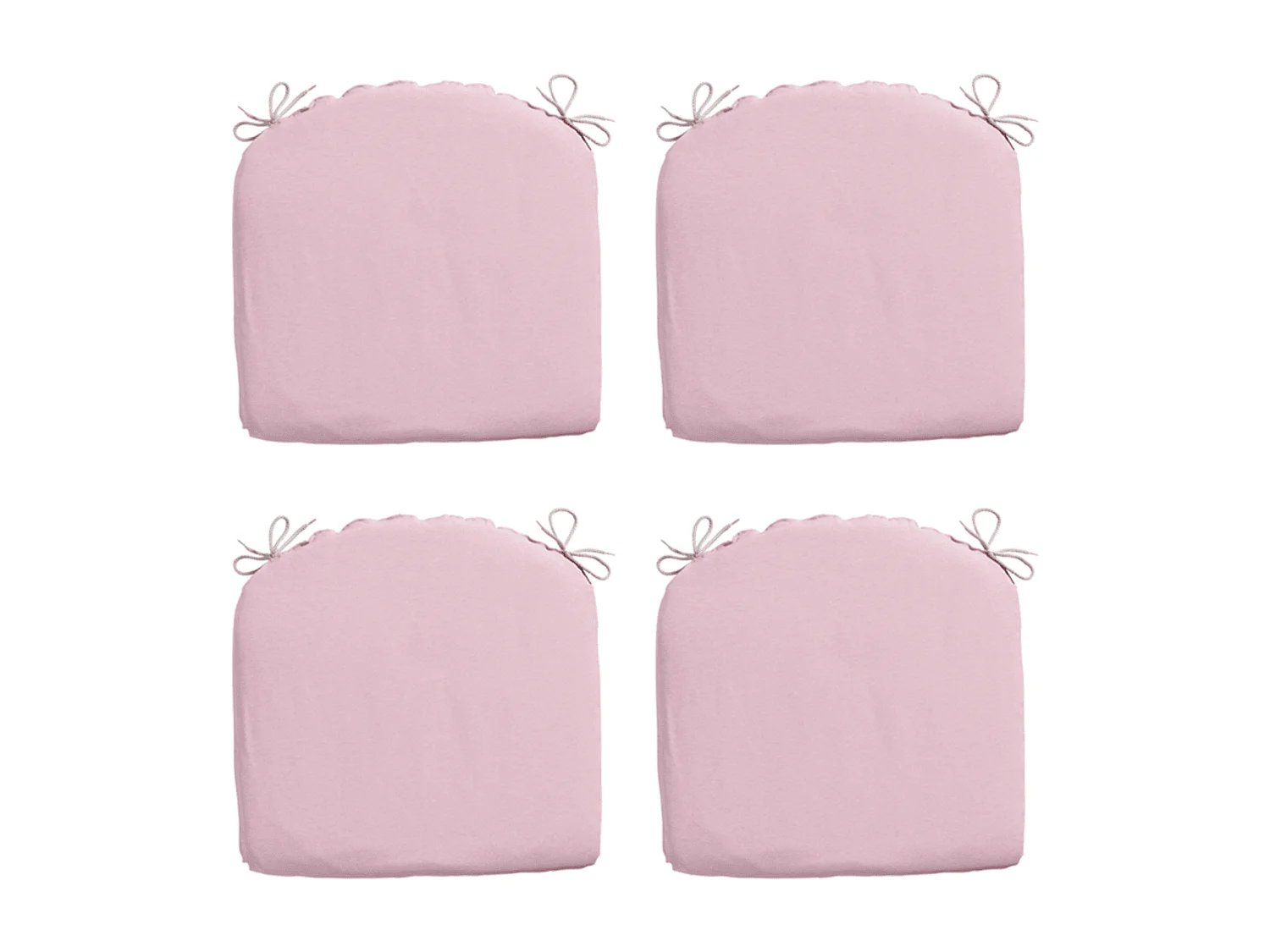 Coussin d'assise Panama rose tendre - Env. 46x48 cm - Lot de 4