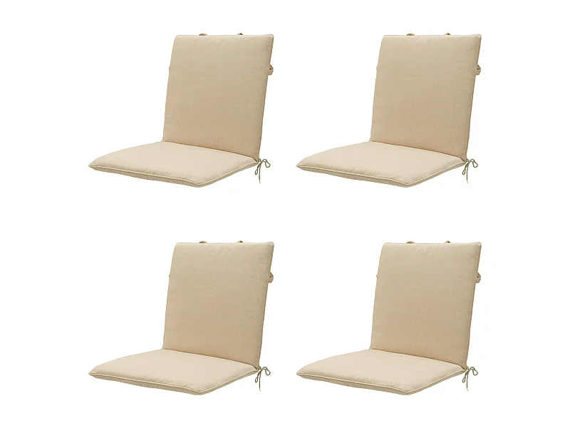 Stapelstoelkussen Beige canvas eco+ - Ca. 97x49 cm - Set van 4