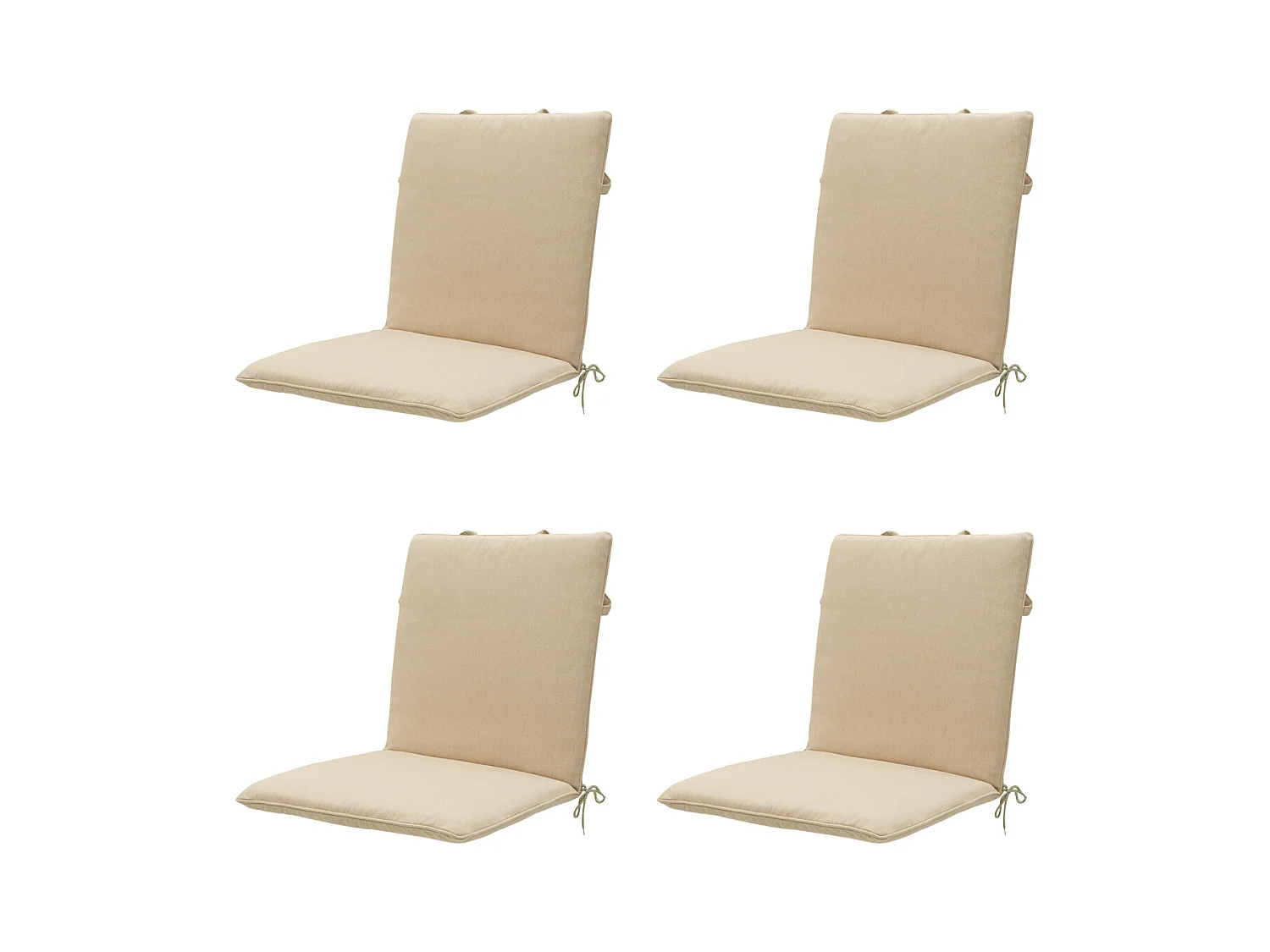Coussin de chaise empilable en toile beige éco+ - Dimensions approximatives : 97 x 49 cm - Lot de 4