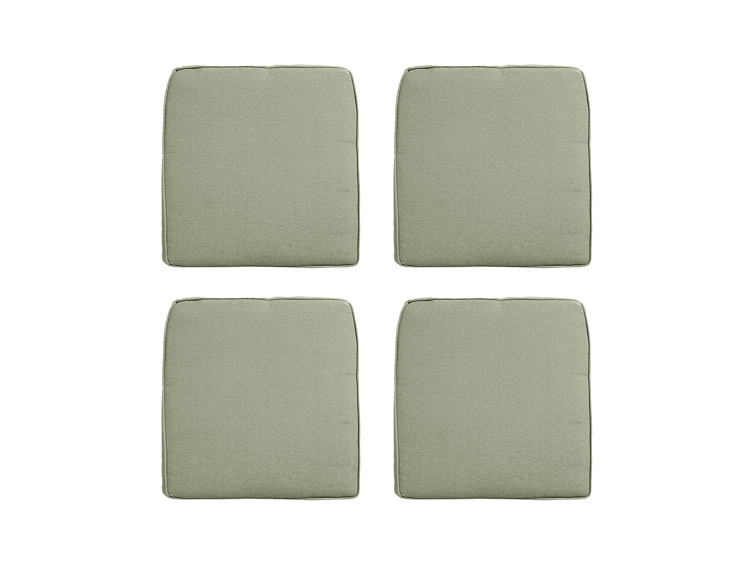 Coussin d'assise en osier Panama sauge - Environ 48 x 48 cm - Lot de 4