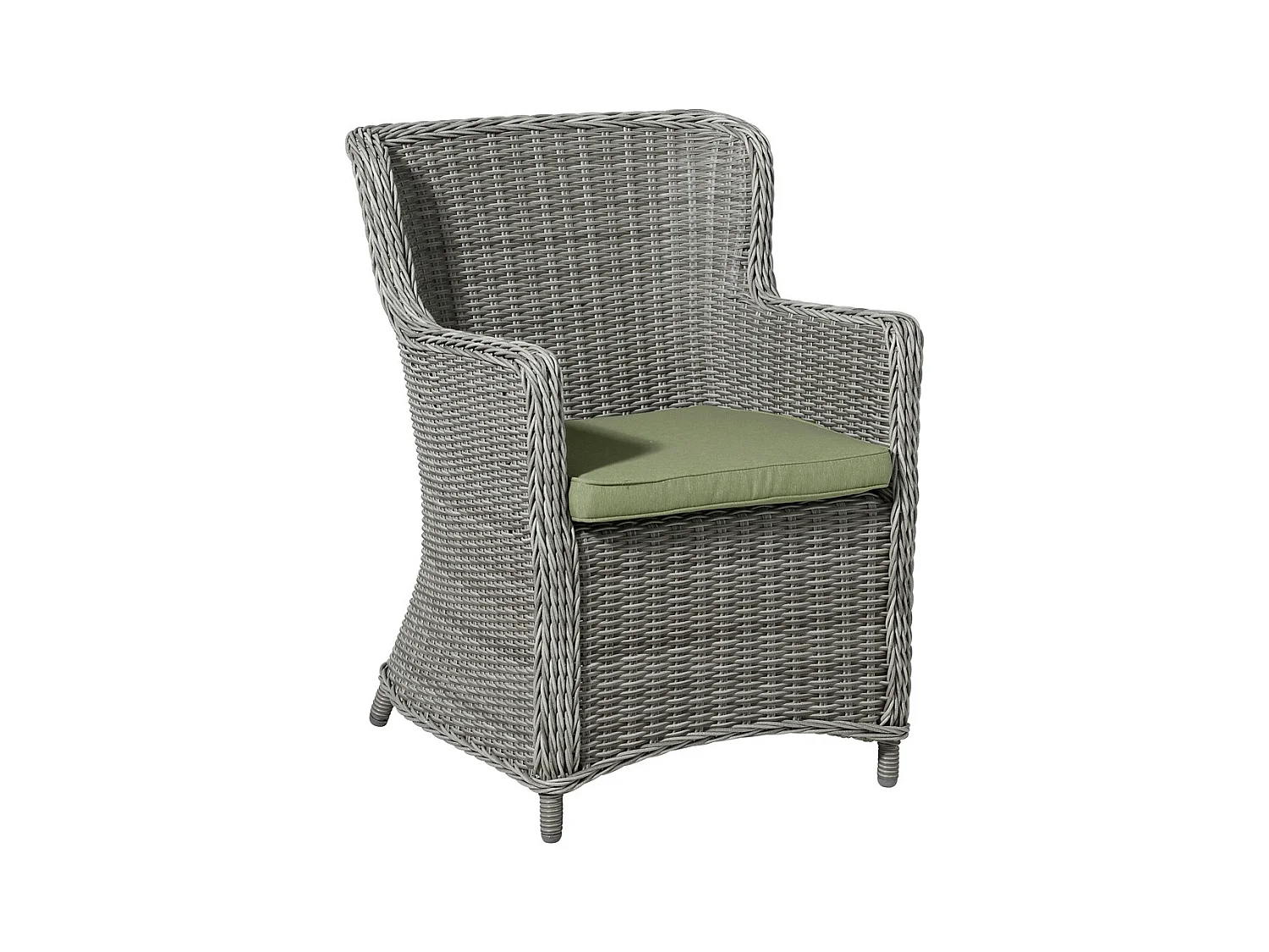 Coussin d'assise en osier Panama sauge - Environ 48 x 48 cm - Lot de 4